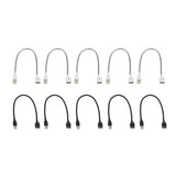 Maxbell 5 Pcs USB Night Light Extension Cord Connector Line Wire Black