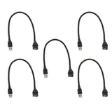 Maxbell 5 Pcs USB Night Light Extension Cord Connector Line Wire Black