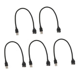 Maxbell 5 Pcs USB Night Light Extension Cord Connector Line Wire Black