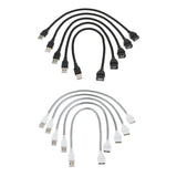 Maxbell 5 Pcs USB Night Light Extension Cord Connector Line Wire Black