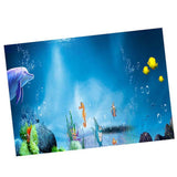 Maxbell 3D Aquarium Fish Tank Background Poster Picture PVC Adhesive Decor  61x41cm