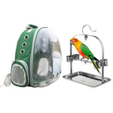 Maxbell Travel Bird Parrot Cage Carrier with Stand Perch Cup 8 Colors Green