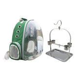 Maxbell Travel Bird Parrot Cage Carrier with Stand Perch Cup 8 Colors Green