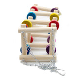 Maxbell Bird Parrot Wooden Stand Perches Hanging Swing Ladder Climbing Toy Random