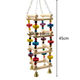Maxbell Bird Parrot Wooden Stand Perches Hanging Swing Ladder Climbing Toy Random