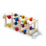 Maxbell Bird Parrot Wooden Stand Perches Hanging Swing Ladder Climbing Toy Random
