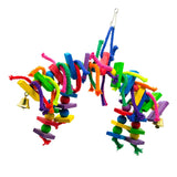 Maxbell Colorful Parrot Macaw Cage Chew Toys Pet Bird Swing Cotton Rope Block Toy