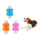 Max Pet Dog Toy Chew Squeaky Rubber Barbell Shaped Toys for Cat Puppy Blue