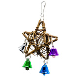 Max Bird Products Parrot Macaw Rattan Star Vibrant Color Small Bells Toy
