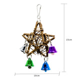 Max Bird Products Parrot Macaw Rattan Star Vibrant Color Small Bells Toy