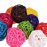 Maxbell 10pcs Rattan Ball Bird Toy DIY Accessory Toy for Parrot Budgie Parakeet 3cm