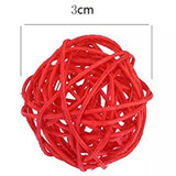 Maxbell 10pcs Rattan Ball Bird Toy DIY Accessory Toy for Parrot Budgie Parakeet 3cm