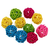 Maxbell 10pcs Rattan Ball Bird Toy DIY Accessory Toy for Parrot Budgie Parakeet 3cm