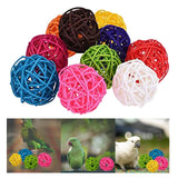 Maxbell 10pcs Rattan Ball Bird Toy DIY Accessory Toy for Parrot Budgie Parakeet 3cm