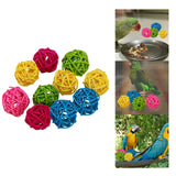 Maxbell 10pcs Rattan Ball Bird Toy DIY Accessory Toy for Parrot Budgie Parakeet 3cm