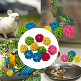 Maxbell 10pcs Rattan Ball Bird Toy DIY Accessory Toy for Parrot Budgie Parakeet 3cm