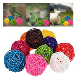 Maxbell 10pcs Rattan Ball Bird Toy DIY Accessory Toy for Parrot Budgie Parakeet 3cm