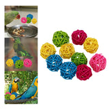 Maxbell 10pcs Rattan Ball Bird Toy DIY Accessory Toy for Parrot Budgie Parakeet 3cm