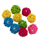Maxbell 10pcs Rattan Ball Bird Toy DIY Accessory Toy for Parrot Budgie Parakeet 4cm