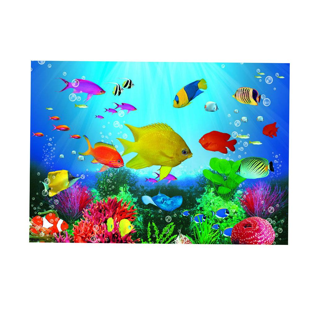 Maxbell Aquarium 3D Background Sticker Fish Tank Wall Decoration Painting XL
