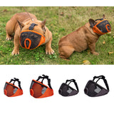 Maxbell Short Snout Dog Muzzle, Mesh Dog Muzzle Adjustable Anti Stop Bite Gray M