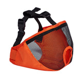 Maxbell Short Snout Dog Muzzle, Mesh Dog Muzzle Adjustable Anti Stop Bite Orange M