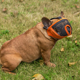 Maxbell Short Snout Dog Muzzle, Mesh Dog Muzzle Adjustable Anti Stop Bite Orange M
