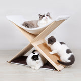 Maxbell Two-double Floor Pet Cat Scratcher House Simple Decorative House for Pet Cat