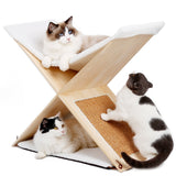 Maxbell Two-double Floor Pet Cat Scratcher House Simple Decorative House for Pet Cat