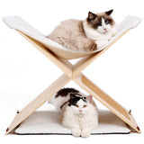 Maxbell Two-double Floor Pet Cat Scratcher House Simple Decorative House for Pet Cat