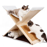 Maxbell Two-double Floor Pet Cat Scratcher House Simple Decorative House for Pet Cat