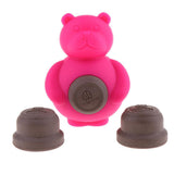 Maxbell 1 Pc Pet Dogs Puppies Chewing Little Bear Toy with Silicone Biscuits Red
