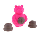 Maxbell 1 Pc Pet Dogs Puppies Chewing Little Bear Toy with Silicone Biscuits Red