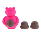 Maxbell 1 Pc Pet Dogs Puppies Chewing Little Bear Toy with Silicone Biscuits Red