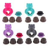 Maxbell 1 Pc Pet Dogs Puppies Chewing Little Bear Toy with Silicone Biscuits Red