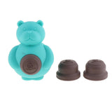 Maxbell 1 Pc Pet Dogs Puppies Chewing Little Bear Toy with Silicone Biscuits Blue