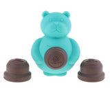Maxbell 1 Pc Pet Dogs Puppies Chewing Little Bear Toy with Silicone Biscuits Blue