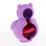 Maxbell 1 Pc Pet Dogs Puppies Chewing Little Bear Toy with Silicone Biscuits Purple