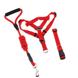 Maxbell Pet leash with chest strap collar three-piece Red L