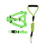 Maxbell Pet leash with chest strap collar three-piece Green L