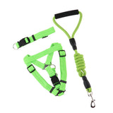 Maxbell Pet leash with chest strap collar three-piece Green L