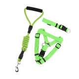 Maxbell Pet leash with chest strap collar three-piece Green L