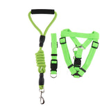 Maxbell Pet leash with chest strap collar three-piece Green L