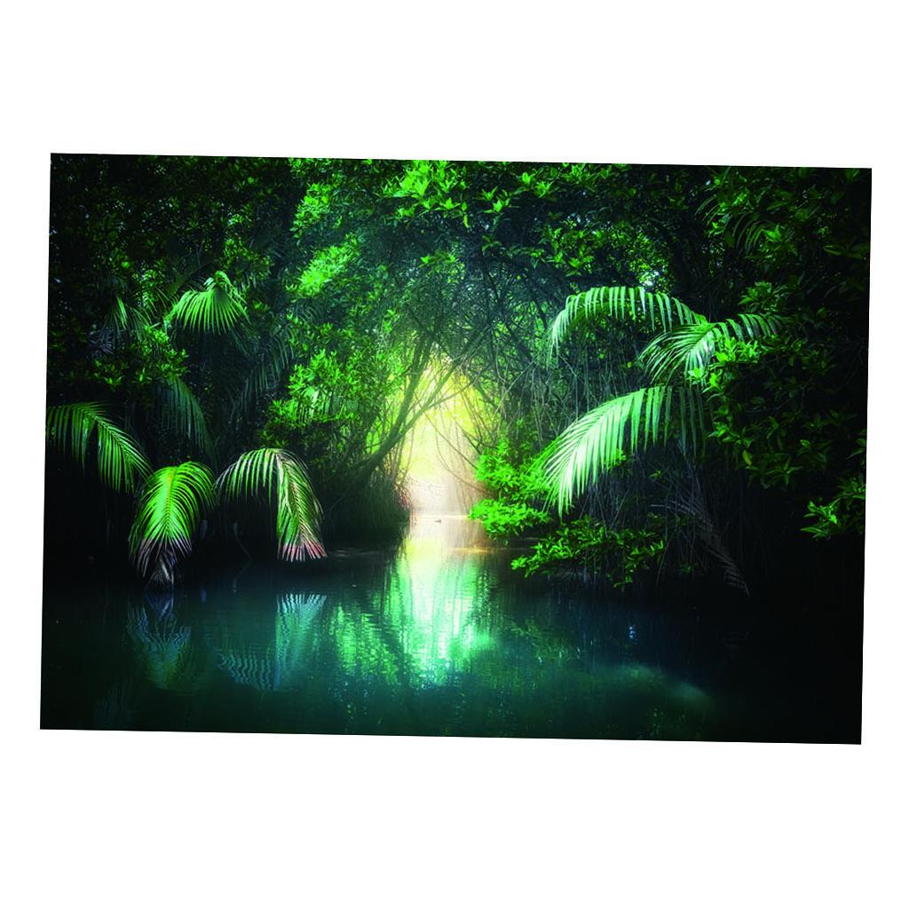 Maxbell 3D HD Print Single Adhesive Picture Backdrop for Fish Tank Aquarium 76x56cm