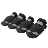 Maxbell 4 Pcs Pet Dog Shoes Boots Anti-Slip Waterproof Pet Paw Protector Dog Shoes  Black-S