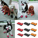 Maxbell 4 Pcs Pet Dog Shoes Boots Anti-Slip Waterproof Pet Paw Protector Dog Shoes  Black-S