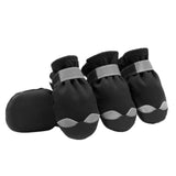 Maxbell 4 Pcs Pet Dog Shoes Boots Anti-Slip Waterproof Pet Paw Protector Dog Shoes  Black-S