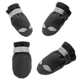 Maxbell 4 Pcs Pet Dog Shoes Boots Anti-Slip Waterproof Pet Paw Protector Dog Shoes  Black-S