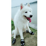 Maxbell 4 Pcs Pet Dog Shoes Boots Anti-Slip Waterproof Pet Paw Protector Dog Shoes  Black-S