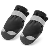 Maxbell 4 Pcs Pet Dog Shoes Boots Anti-Slip Waterproof Pet Paw Protector Dog Shoes  Black-S